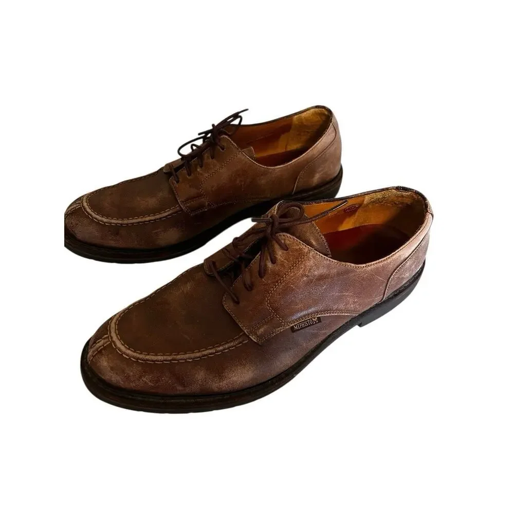Mephisto Men's Goodyear Welt Classic Comfort Leather Brown Shoes Sz. 11 1/2 US
